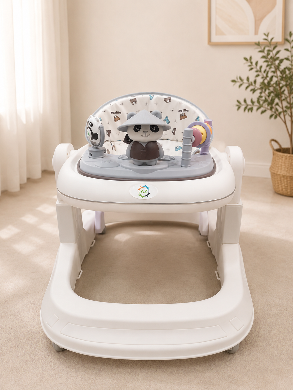 Panda-Pal Interactive Baby Walker – 2-in-1 Toddler Activity Center with Musical Panda Toy &amp; Bead Maze
