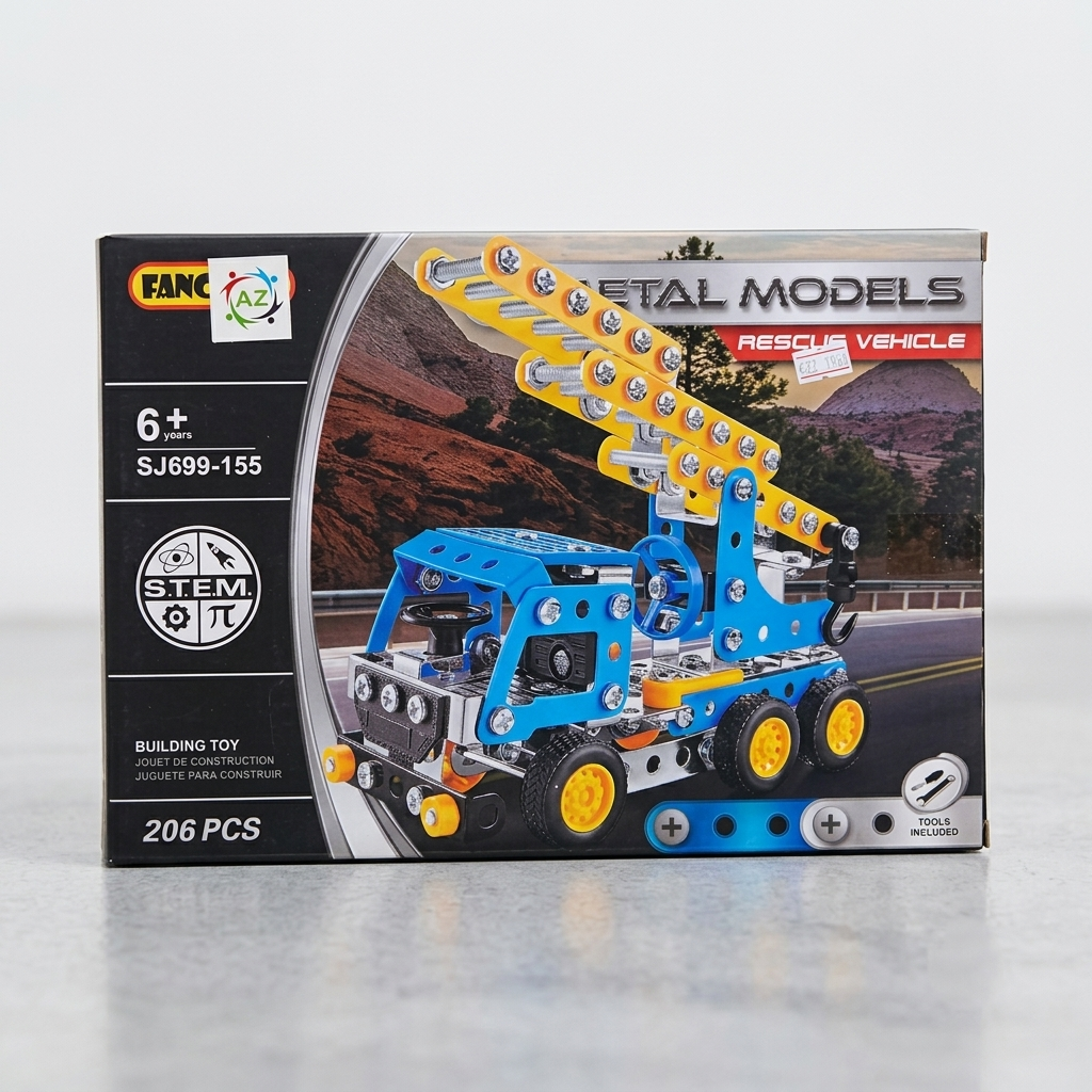 STEM Metal Models Rescue Vehicle Building Kit – 206-Piece DIY Engineering Toy with Real Tools