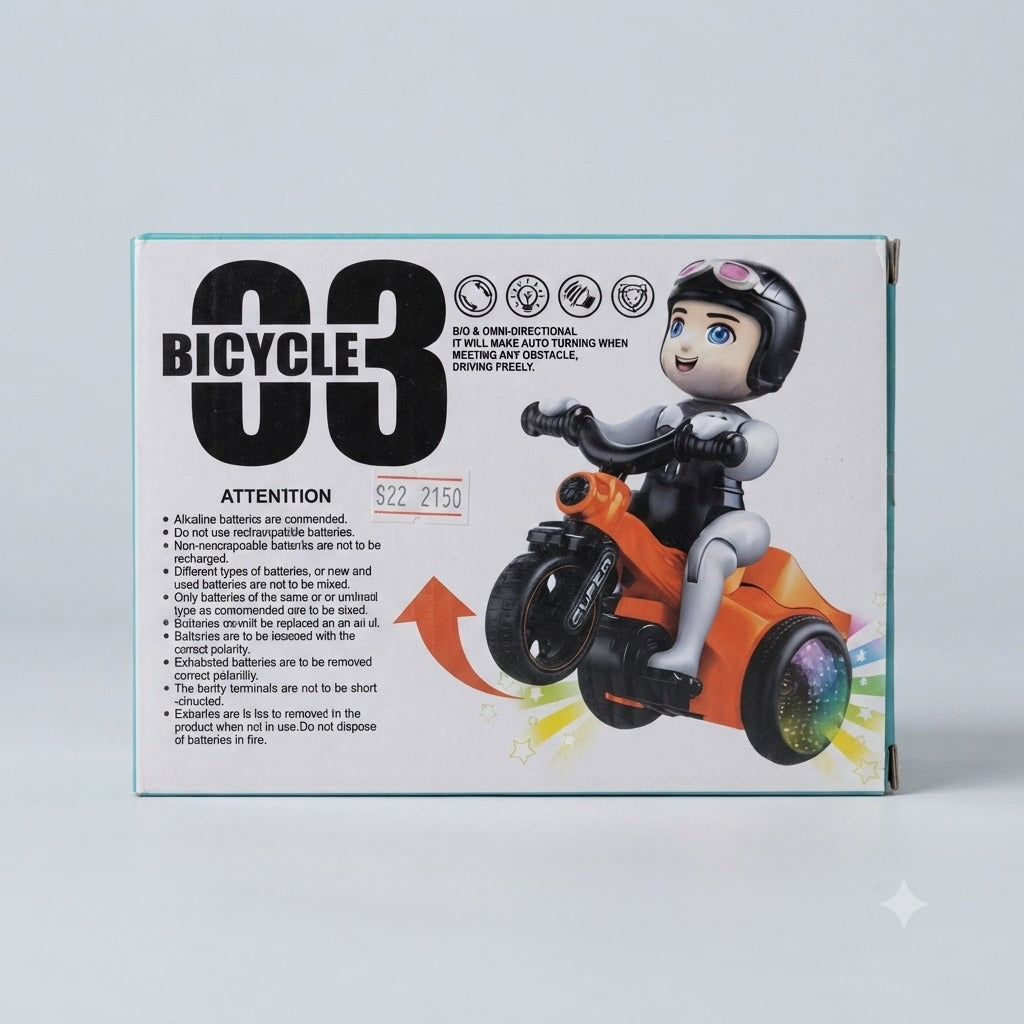 Interactive Electric Bicycle 03 Stunt Tricycle Toy with Lights & Sound