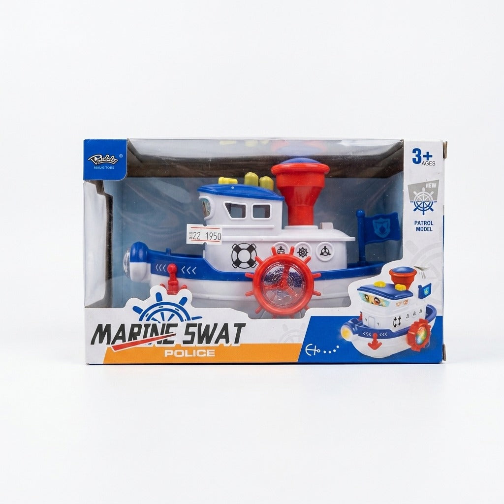Interactive Marine SWAT Police Patrol Boat Toy with Lights & Sound (Ages 3+)