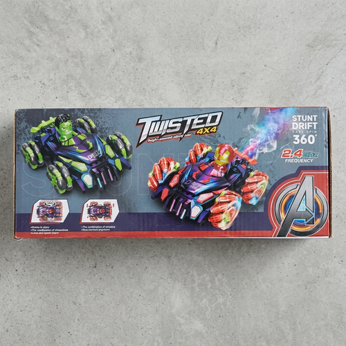 4D Avengers-Themed Twisted 4X4 RC Stunt Drift Car – 360° Rotating Remote Control Crawler (2.4GHz)