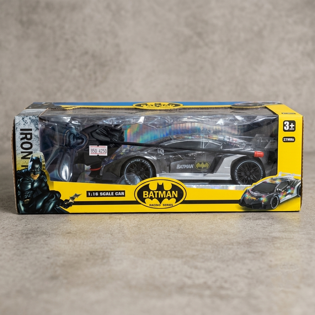 1:16 Scale Batman Racing Series RC Car – High-Speed Remote Control Toy Car with Colorful LED Lights