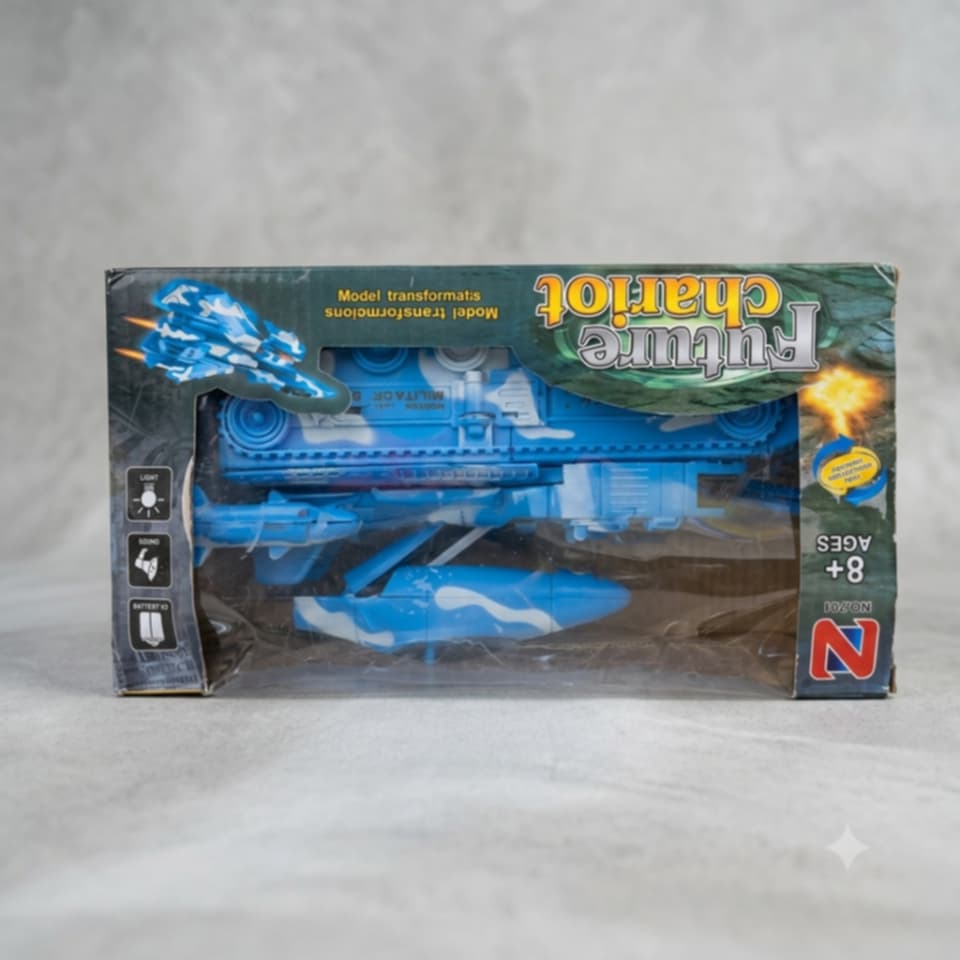 Electric Transforming Future Chariot Toy | 2-in-1 Military Jet & Chariot with Lights