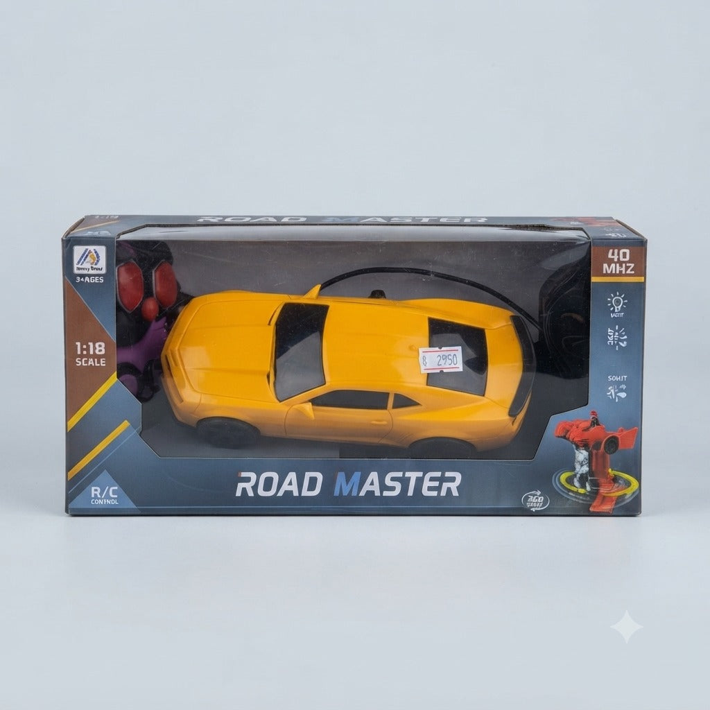 1:18 Scale Road Master Remote Control Sports Car Toy with Lights & 360 Stunt Mode