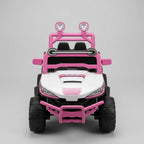 Kids’ Sporty Off-Road Electric Ride-On – Pink &amp; Black All-Terrain Vehicle