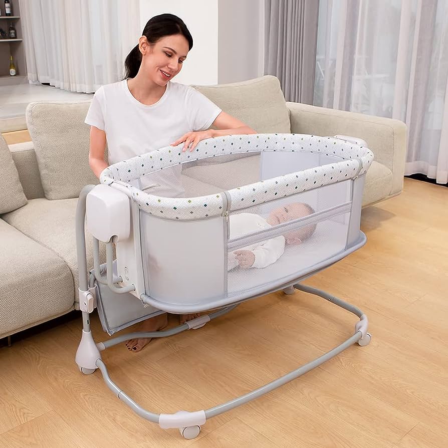 Mastela Deluxe 3-in-1 Bassinet – Convertible Bedside Sleeper, Standalone Baby Cradle, and Portable Travel Cot