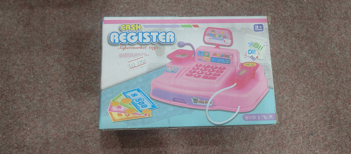 Cash Register Supermarket Toy – Pink Pretend Play Cashier Set for Kids