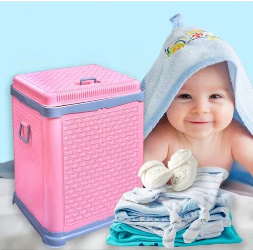 Deluxe Nursery Storage Box with Hinged Lid – Multi-Functional Baby Clothes Hamper and Toy Chest