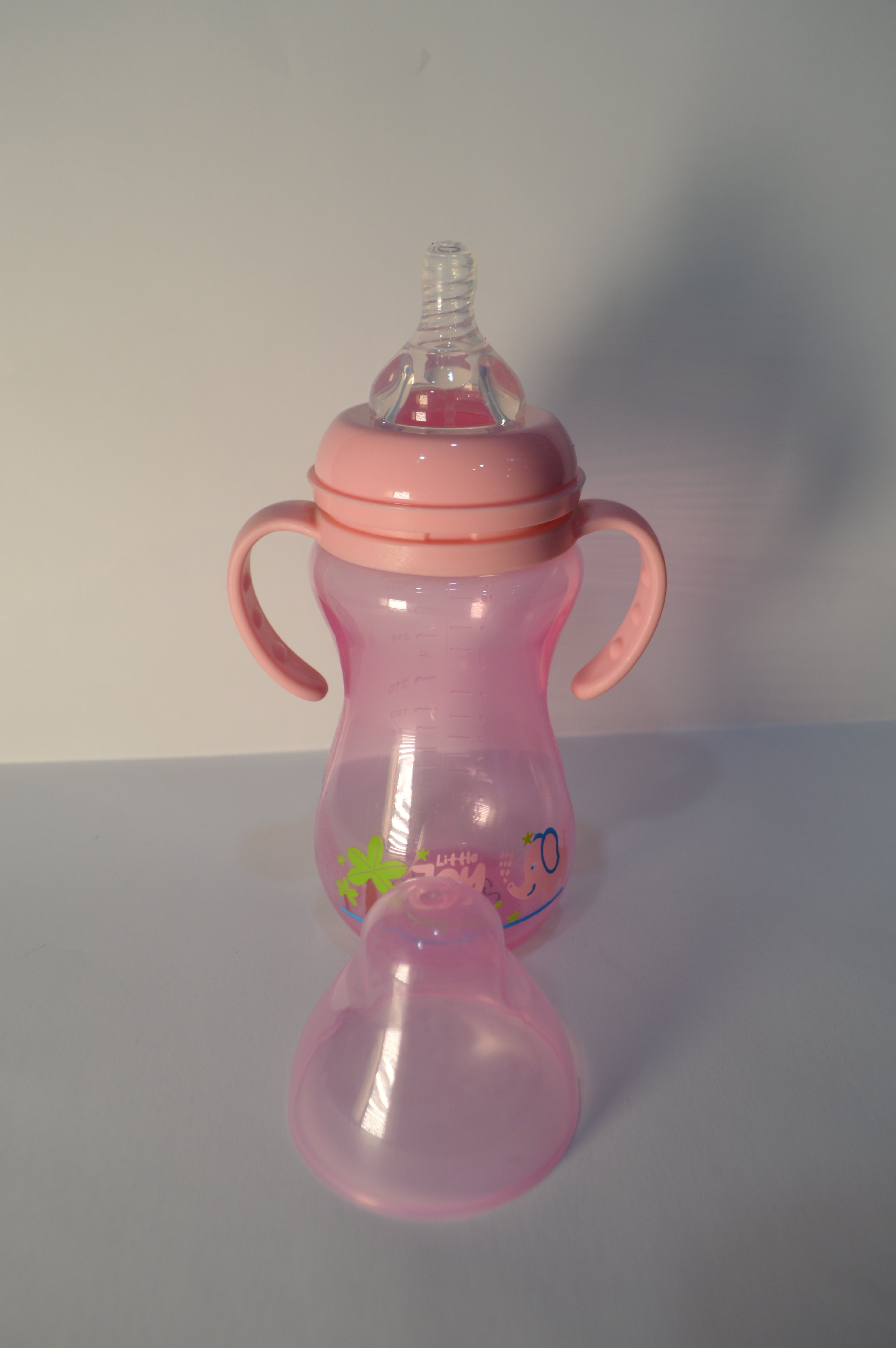 Minnie Bow Large Capacity Baby Transition Bottle with Easy-Grip Handles (Pink, 330ml)