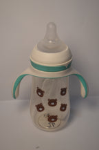 Little Bear Easy-Grip Transition Baby Bottle with Dual Trainer Handles (Mint Green, 300ml)