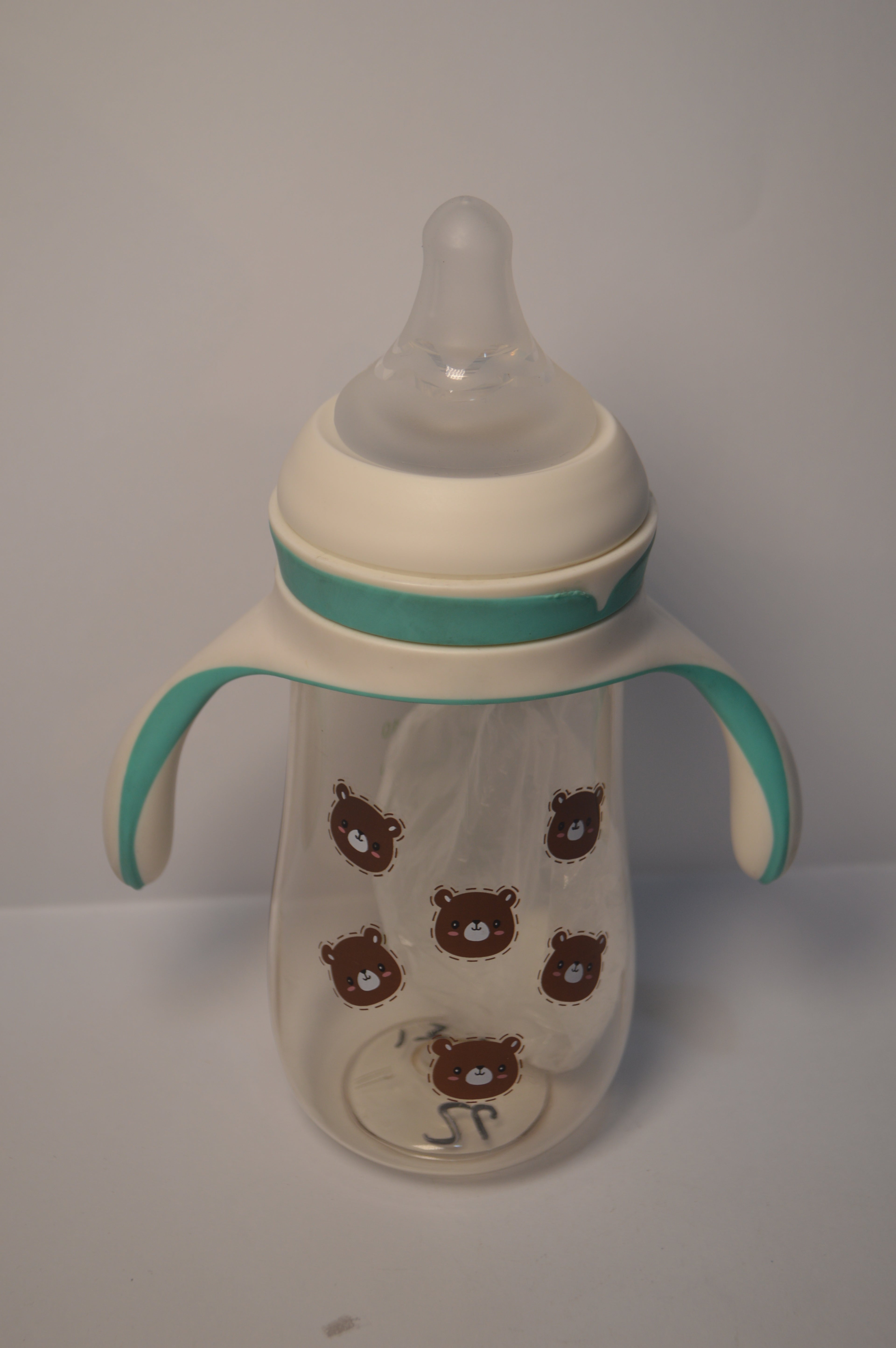 Little Bear Easy-Grip Transition Baby Bottle with Dual Trainer Handles (Mint Green, 300ml)