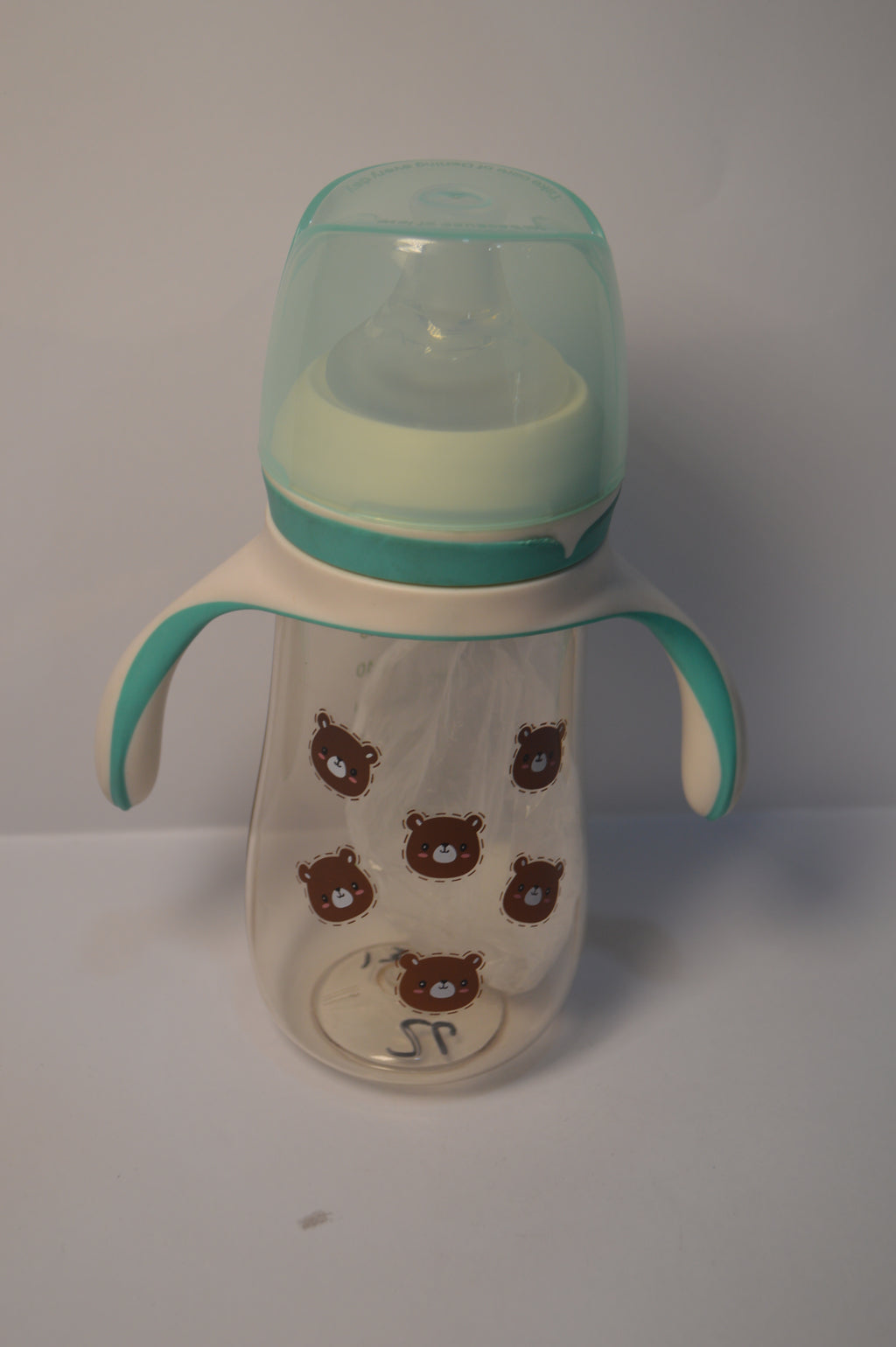 Little Bear Easy-Grip Transition Baby Bottle with Dual Trainer Handles (Mint Green, 300ml)