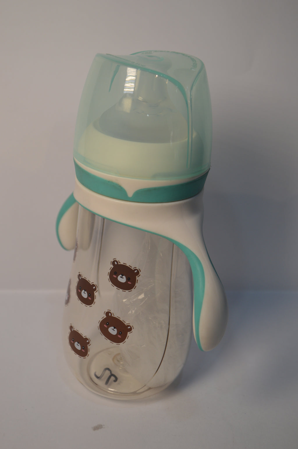 Little Bear Easy-Grip Transition Baby Bottle with Dual Trainer Handles (Mint Green, 300ml)