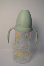 Little Birds Large Capacity Baby Transition Bottle with Easy-Grip Handles (Sage Green, 330ml)
