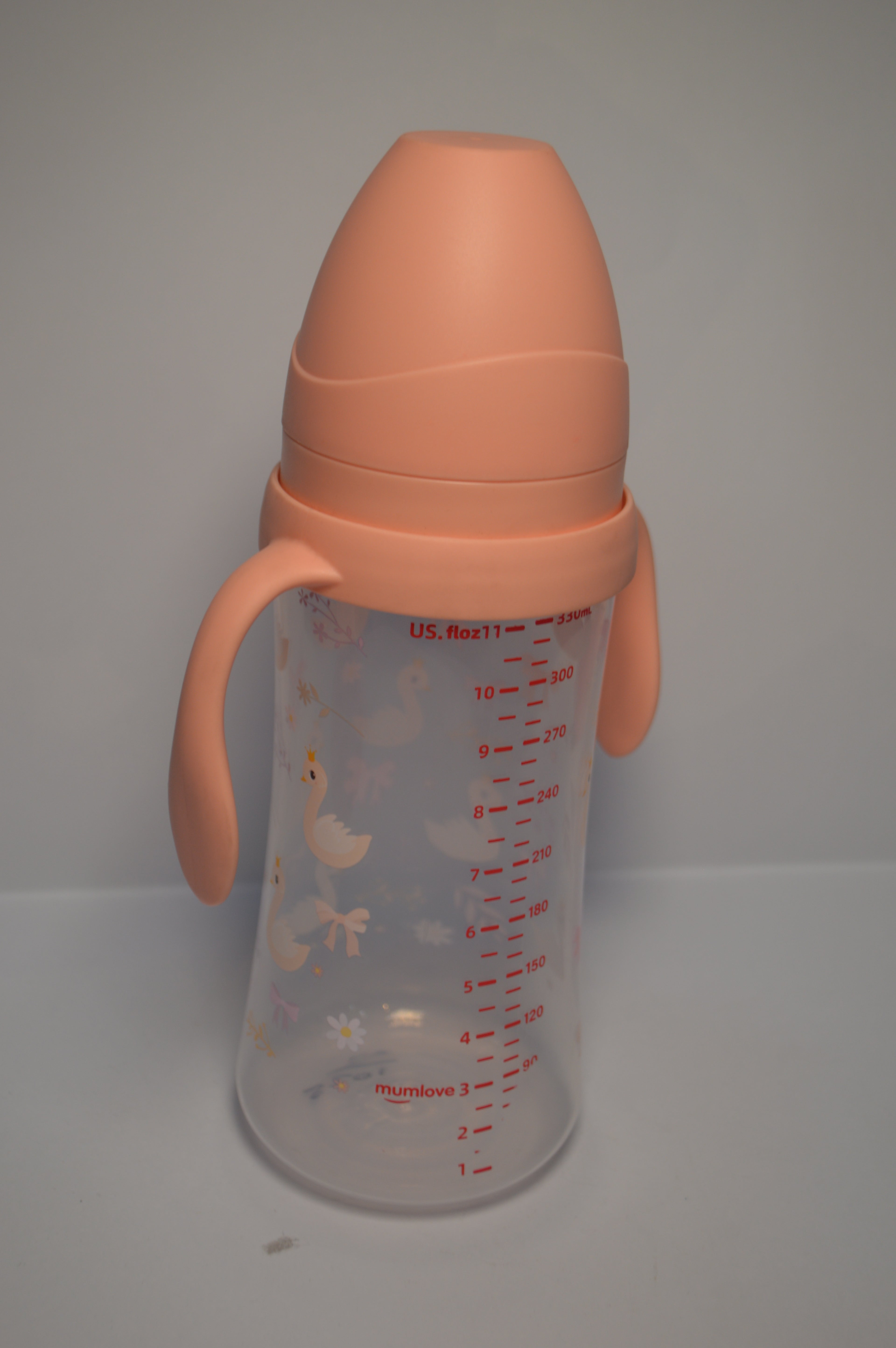 Little Birds Large Capacity Baby Transition Bottle with Easy-Grip Handles (Sage Green, 330ml)