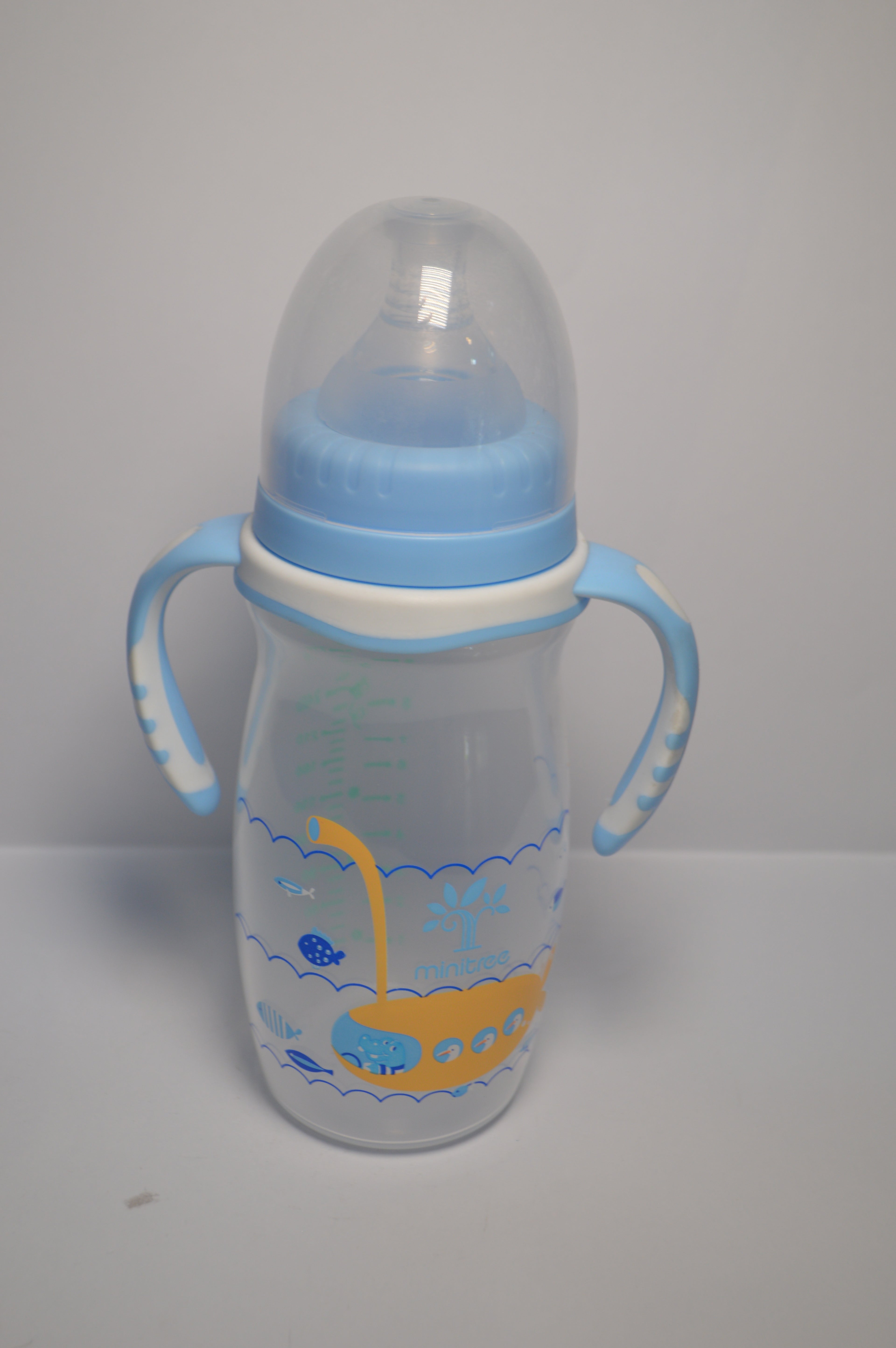 Little Fox Anti-Colic Baby Feeding Bottle with Soft-Touch Trainer Handles (Purple, 300ml)