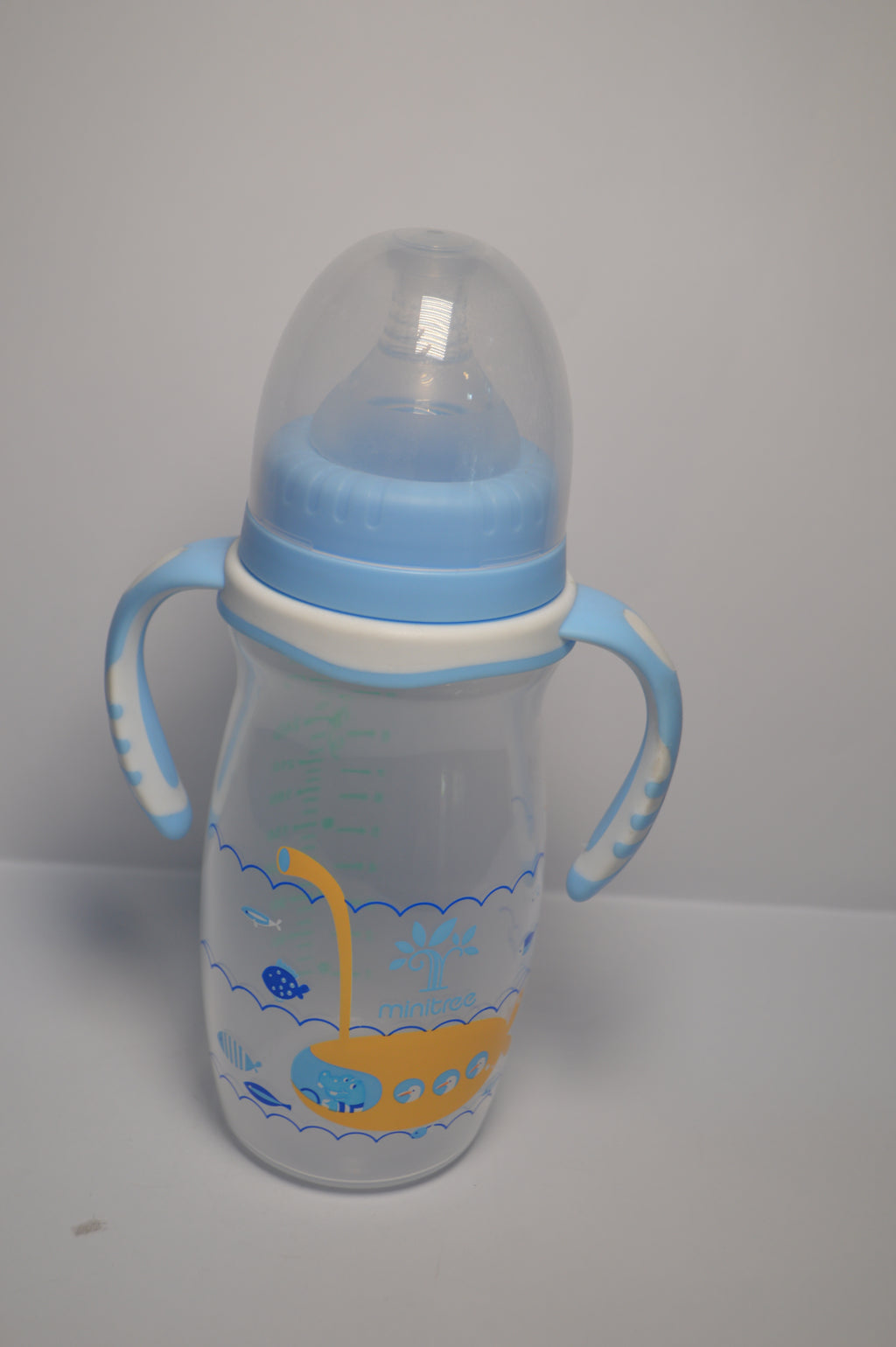 Little Fox Anti-Colic Baby Feeding Bottle with Soft-Touch Trainer Handles (Purple, 300ml)