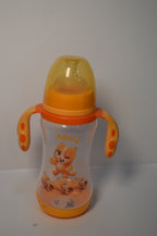 MAQ Playful Kitten Baby Feeding Bottle with Paw-Grip Trainer Handles (Yellow/Orange, 300ml)