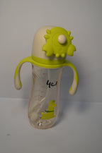 Little Duck Large Capacity Baby Straw Bottle with Crab-Style Flip Cap &amp; Easy-Grip Handles (Lime Green, 300ml)