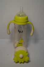 Little Duck Large Capacity Baby Straw Bottle with Crab-Style Flip Cap &amp; Easy-Grip Handles (Lime Green, 300ml)