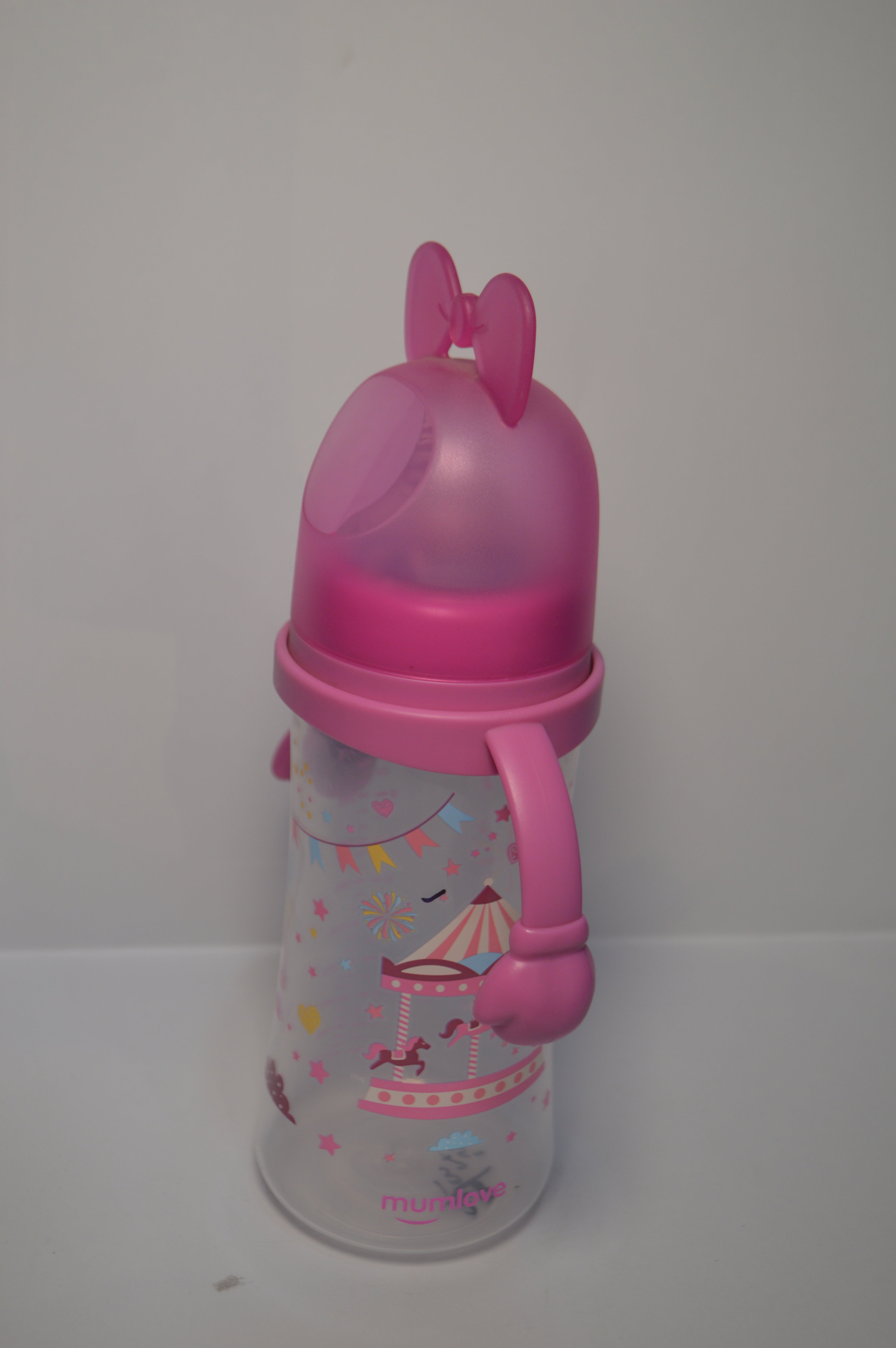 Minnie Bow Large Capacity Baby Transition Bottle with Easy-Grip Handles (Pink, 330ml)