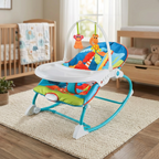 Deluxe 2-in-1 Baby Rocker Dining Chair – Soothing Vibrating Infant Lounger &amp; Toddler Feeding Seat