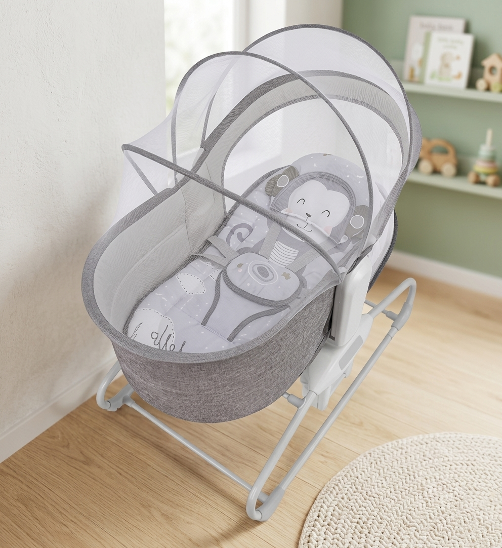Mastela 4-in-1 Deluxe Multi-Functional Bassinet &amp; Infant Swing – Convertible Baby Cradle, Bouncer, and Bedside Sleeper