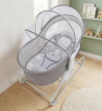 Mastela 4-in-1 Deluxe Multi-Functional Bassinet &amp; Infant Swing – Convertible Baby Cradle, Bouncer, and Bedside Sleeper