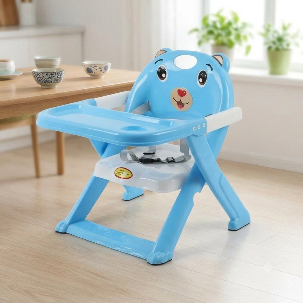 Deluxe Portable Travel High Chair – Ultra-Compact Folding Baby Booster Seat with Detachable Feeding Tray