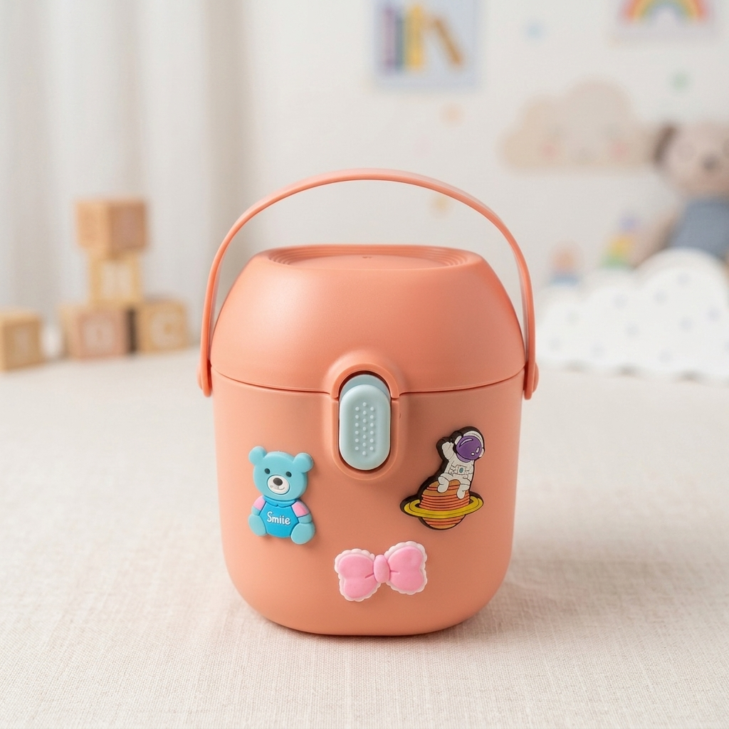 Cosmo-Bear Portable Kids Snack Box – Leakproof Baby Formula Case with Swivel Handle