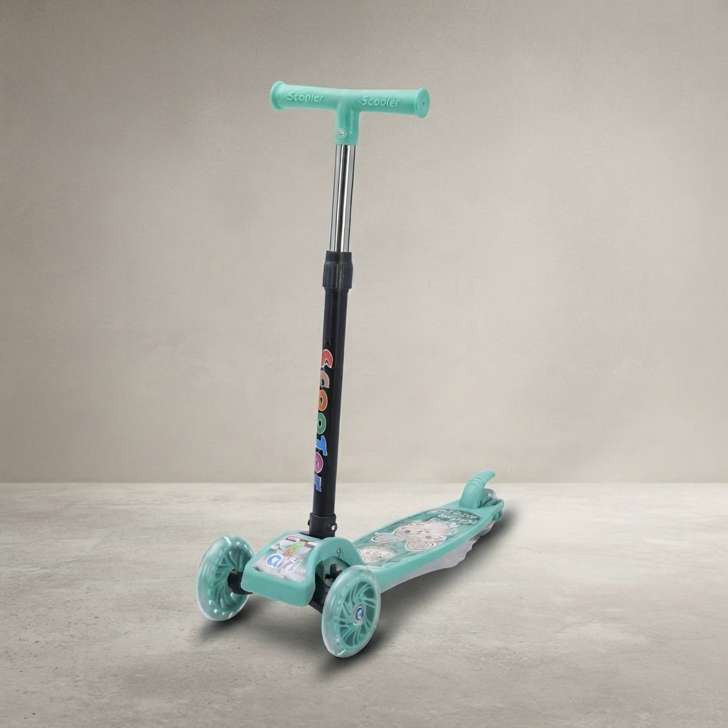 Kids 3-Wheel LED Scooter – Adjustable Height, Foldable, Light-Up Wheels