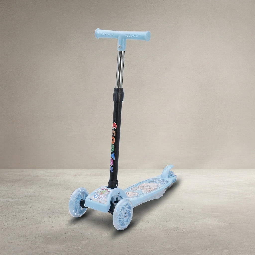 Kids 3-Wheel LED Scooter – Adjustable Height, Foldable, Light-Up Wheels