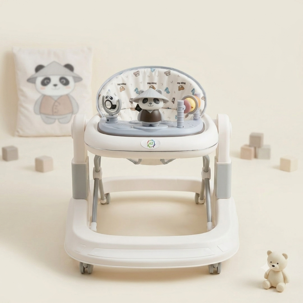 Panda-Pal Interactive Baby Walker – 2-in-1 Toddler Activity Center with Musical Panda Toy &amp; Bead Maze