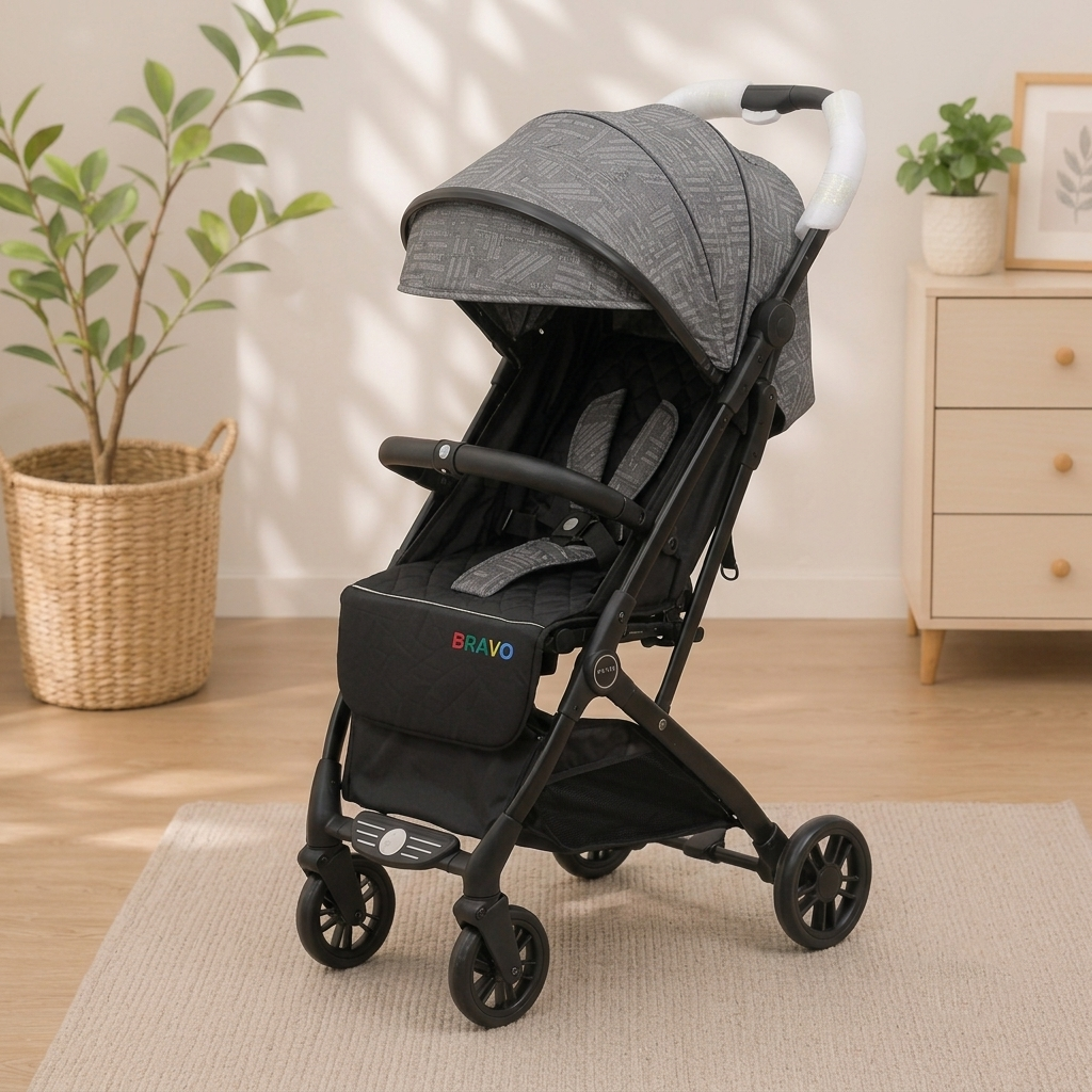 Bravo Urban Adventure Stroller: Compact Travel System with Padded Comfort & Sun Protection