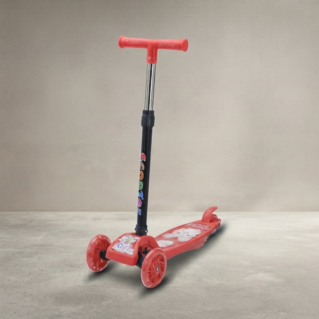 Kids 3-Wheel LED Scooter – Adjustable Height, Foldable, Light-Up Wheels