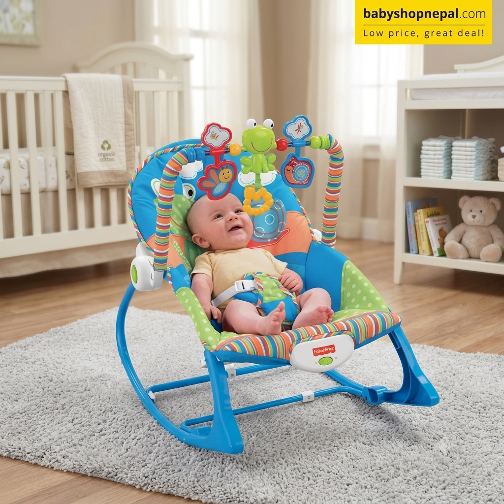 Noor Sons Deluxe 4-in-1 Baby Rocker – Soothing Vibrating Infant Lounger and Musical Play Chair