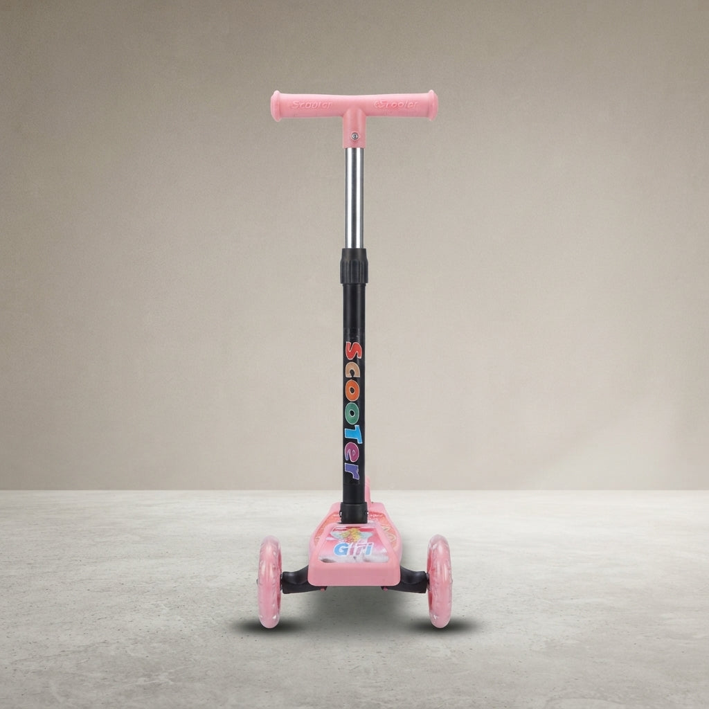 Kids 3-Wheel LED Scooter – Adjustable Height, Foldable, Light-Up Wheels