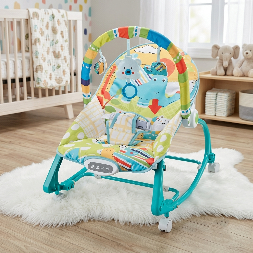 Noor Sons Newborn to Toddler Rocker – Convertible Baby Bouncer &amp; Soothing Infant Seat with Wheels (Model 6920)