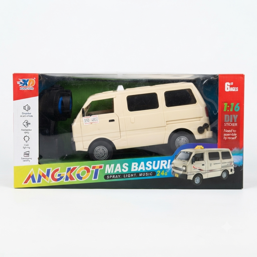 Angkot Mas Basuri RC Model Bus &amp; Van Toy – Interactive 2.4GHz Remote Control Indonesian Public Transit Car