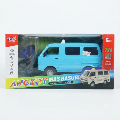 Angkot Mas Basuri RC Model Bus &amp; Van Toy – Interactive 2.4GHz Remote Control Indonesian Public Transit Car