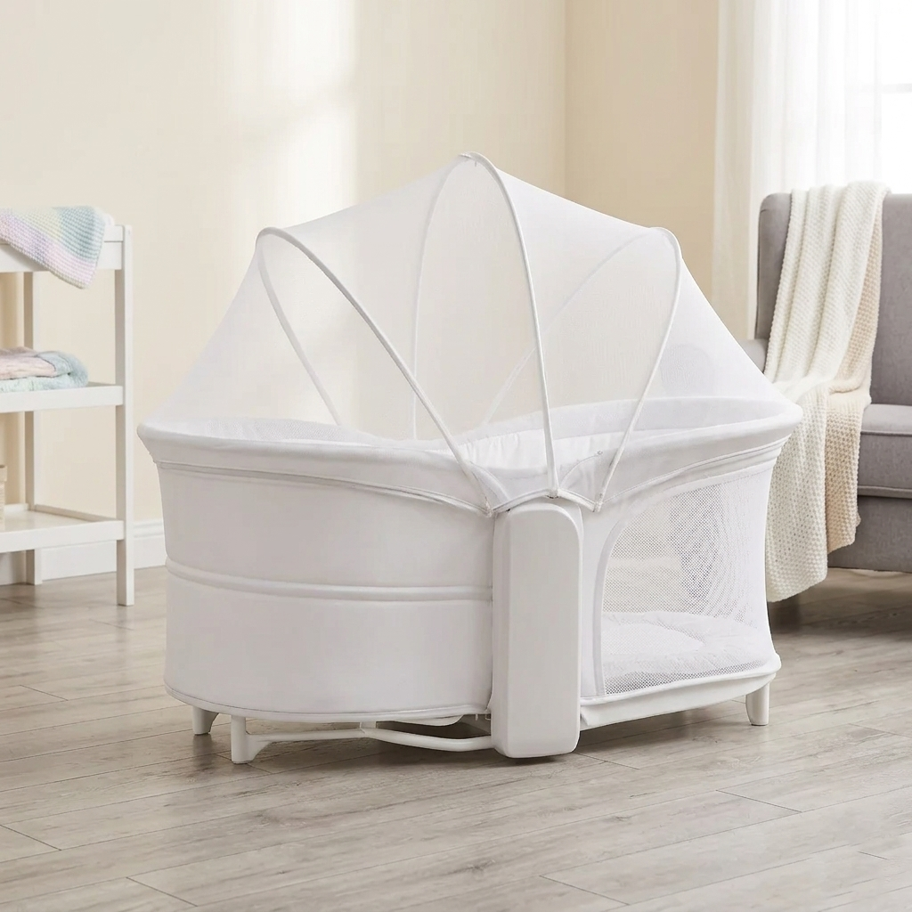 Mastela 4-in-1 Deluxe Multi-Functional Bassinet &amp; Infant Swing – Convertible Baby Cradle, Bouncer, and Bedside Sleeper