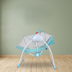 Deluxe Automatic Baby Glider Bed – Compact Folding Infant Swing &amp; Lounger with Protective Canopy Screen
