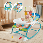 Deluxe 2-in-1 Baby Rocker Dining Chair – Soothing Vibrating Infant Lounger &amp; Toddler Feeding Seat