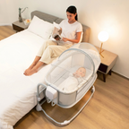 Mastela Deluxe 4-in-1 Baby Bassinet &amp; Soothing Infant Swing with Protective Canopy