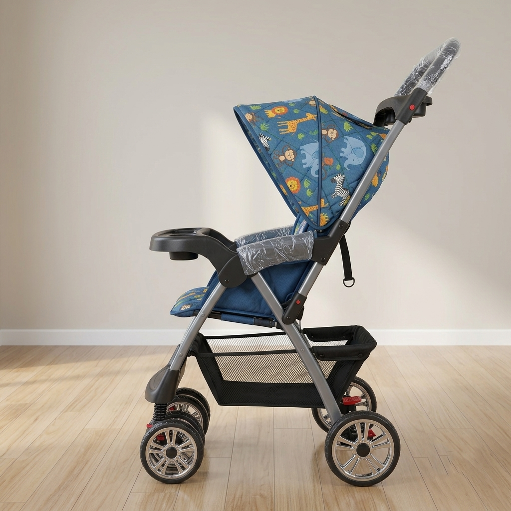 Bravo Safari Adventure Compact Stroller – Deep Blue Jungle Print
