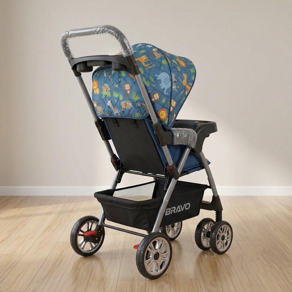 Bravo Safari Adventure Compact Stroller – Deep Blue Jungle Print
