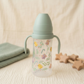 Little Birds Large Capacity Baby Transition Bottle with Easy-Grip Handles (Sage Green, 330ml)