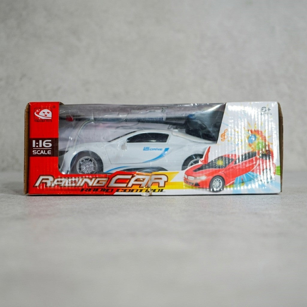 5D Light-Up RC Sports Car with Music &amp; Opening Doors – Blue Remote Control Toy Car