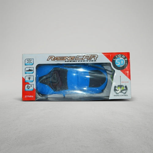 5D Light-Up RC Sports Car with Music &amp; Opening Doors – Blue Remote Control Toy Car