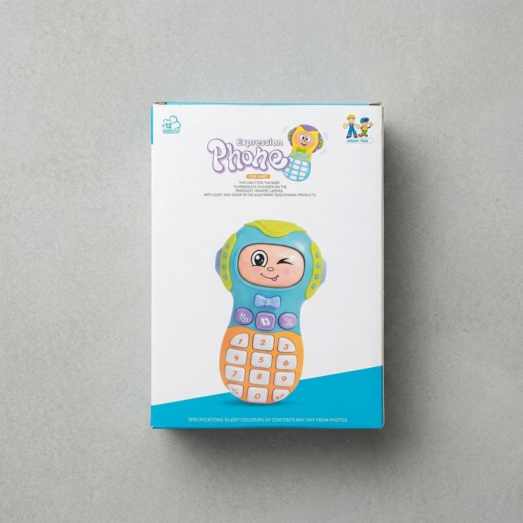 Interactive Baby "Phone Expression" Toy – Musical Learning Toy Phone with 3-Way Changing Face